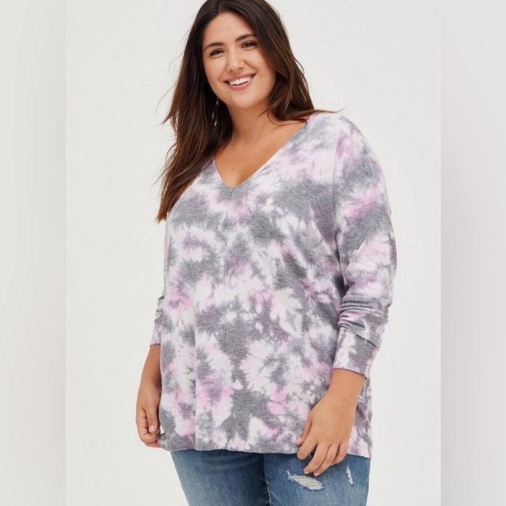 Torrid Tie Dye Pullover Drop Shoulder Sweater 2X